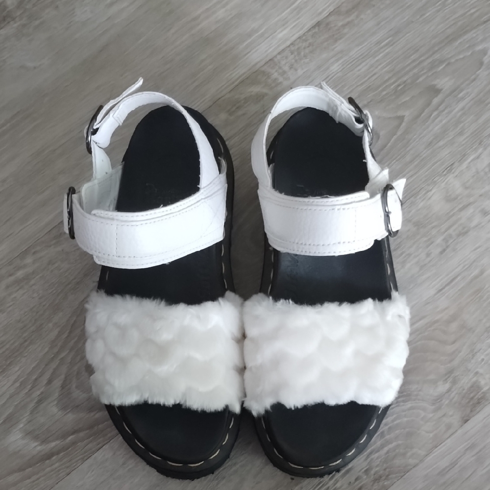 Dr. Martens White and Black Platform Sandals
